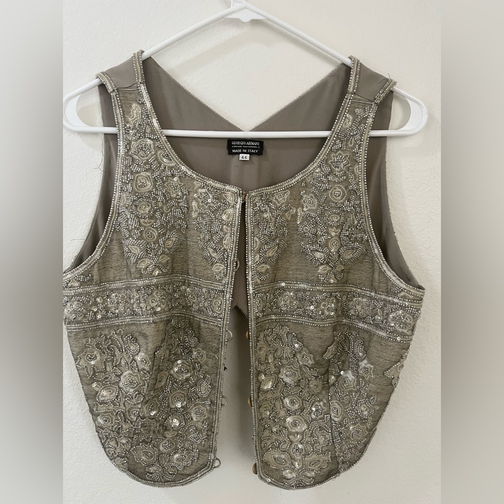 Giorgio Armani Silver Embellished Vest